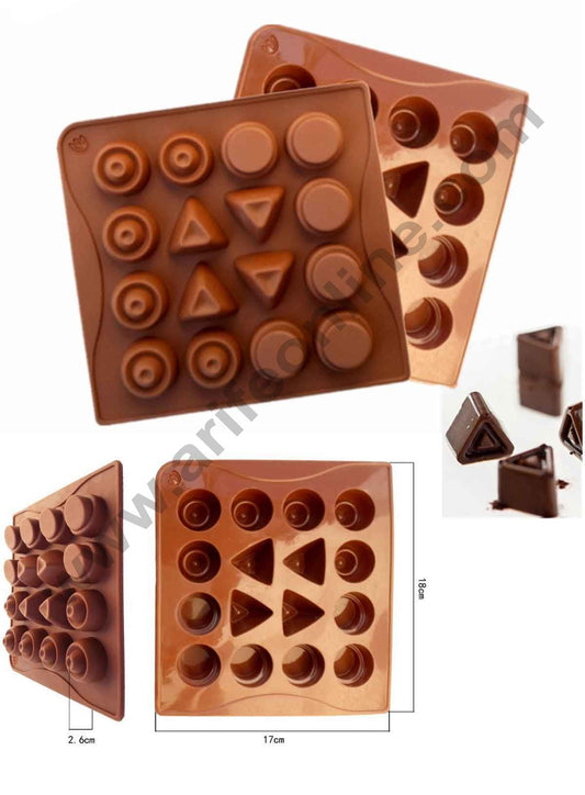 16 cavity Geometric Shapes Circular Triangles Chocolate Silicone Mould