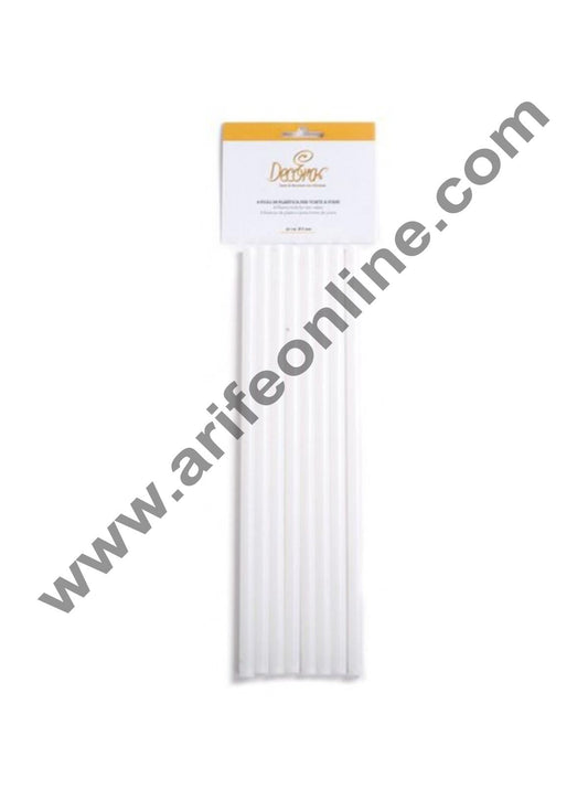 Cake Decor 8Pcs Plastic White Dowel Rods for Tiered Cake Construction, 30CM*1CM