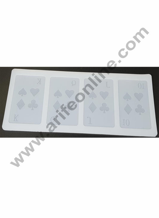 Cake Decor Silicon 4 in 1 Card Shape Chocolate Garnishing Mould Cake Insert Decoration Mould