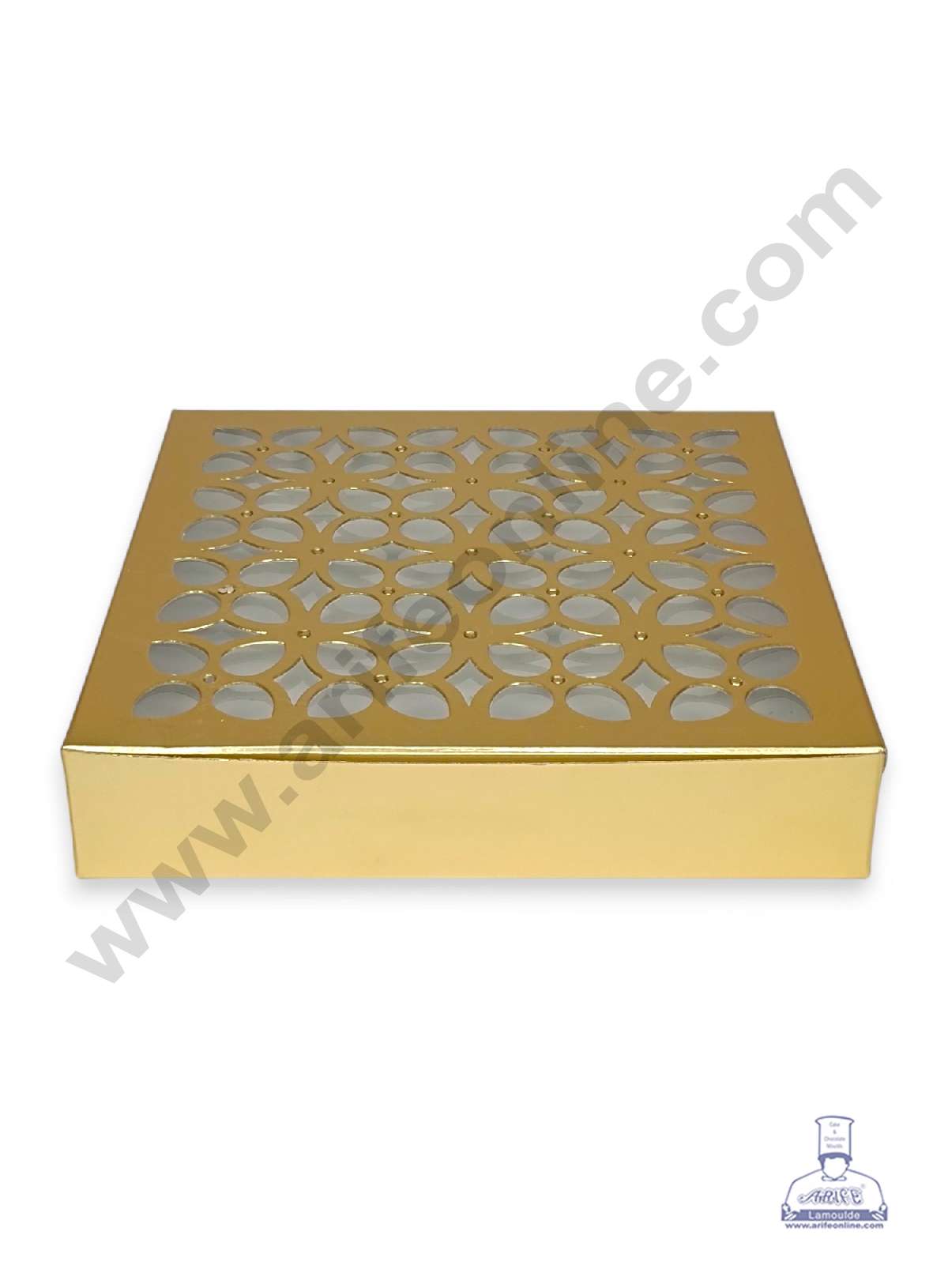 16 Cavity Chocolate Box with Cavity & Cutout Window Without Handle ( 10 Piece Pack ) - Gold (MOQ 12 PACK) (RDD)
