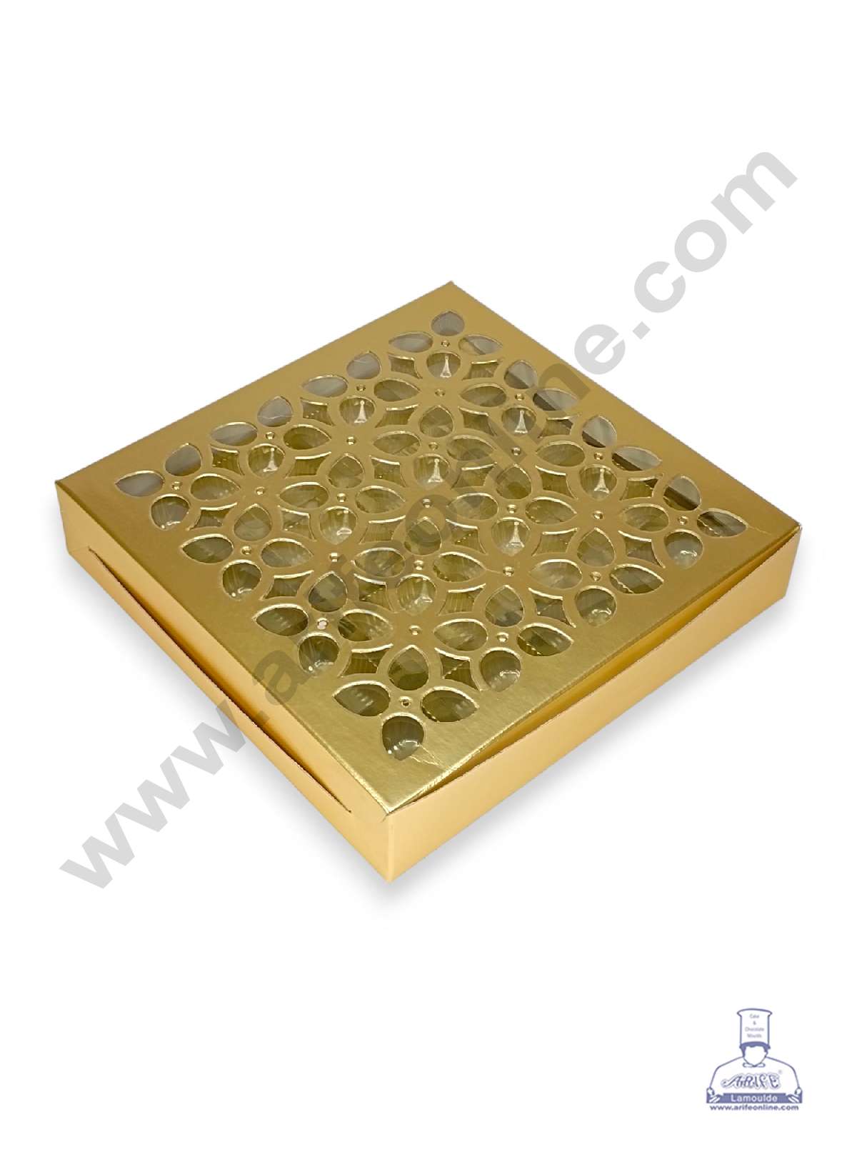 16 Cavity Chocolate Box with Cavity & Cutout Window Without Handle ( 10 Piece Pack ) - Gold (MOQ 12 PACK) (RDD)
