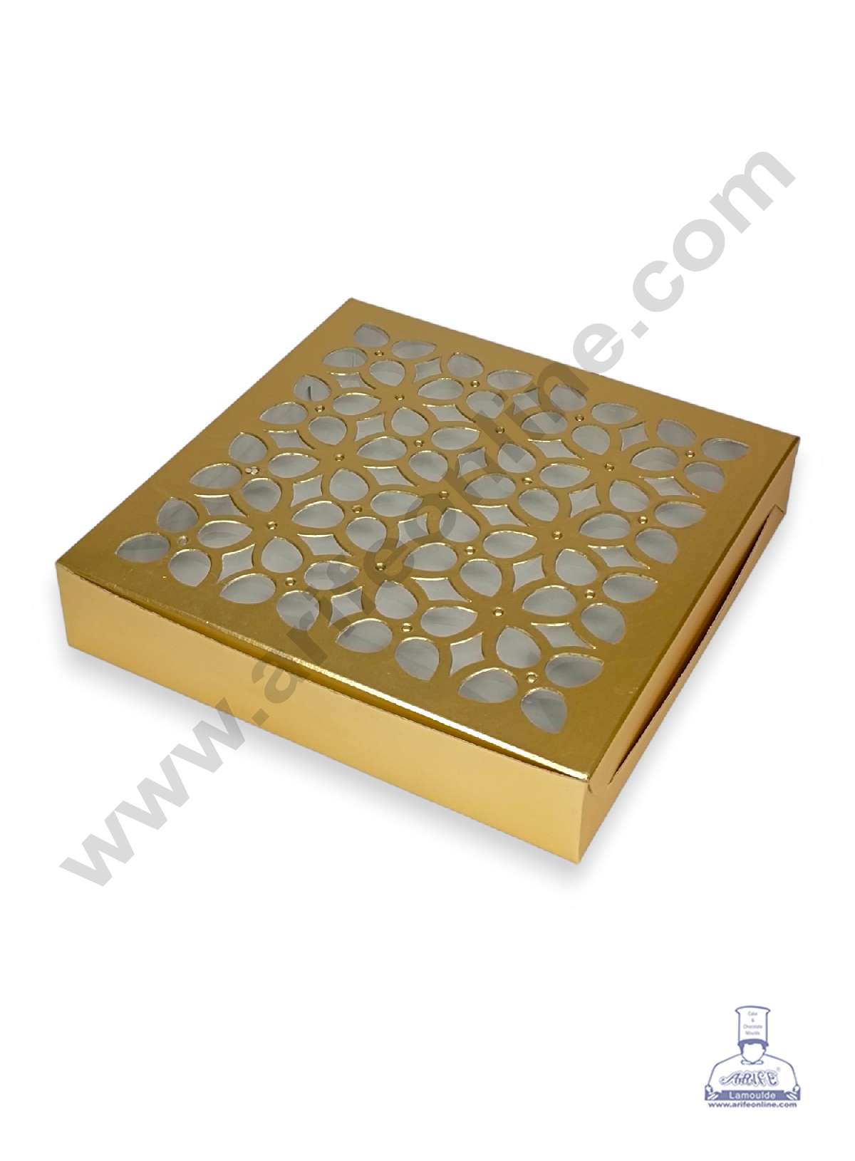 16 Cavity Chocolate Box with Cavity & Cutout Window Without Handle ( 10 Piece Pack ) - Gold (MOQ 12 PACK) (RDD)