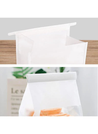 Large bread pouch With Window-White - (28 X 17.5 X 10.5 cm) (Pack of 10) (SB-ZP-16) (MOQ 12 PACK)