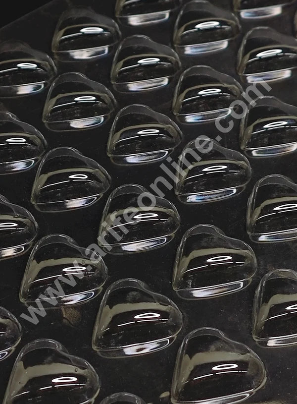 Clear Plastic PVC Heart Shape Chocolate Mould – 48 Cavity | Heart Shape Polycarbonate Mold (MOQ 50 PCS) (RE)