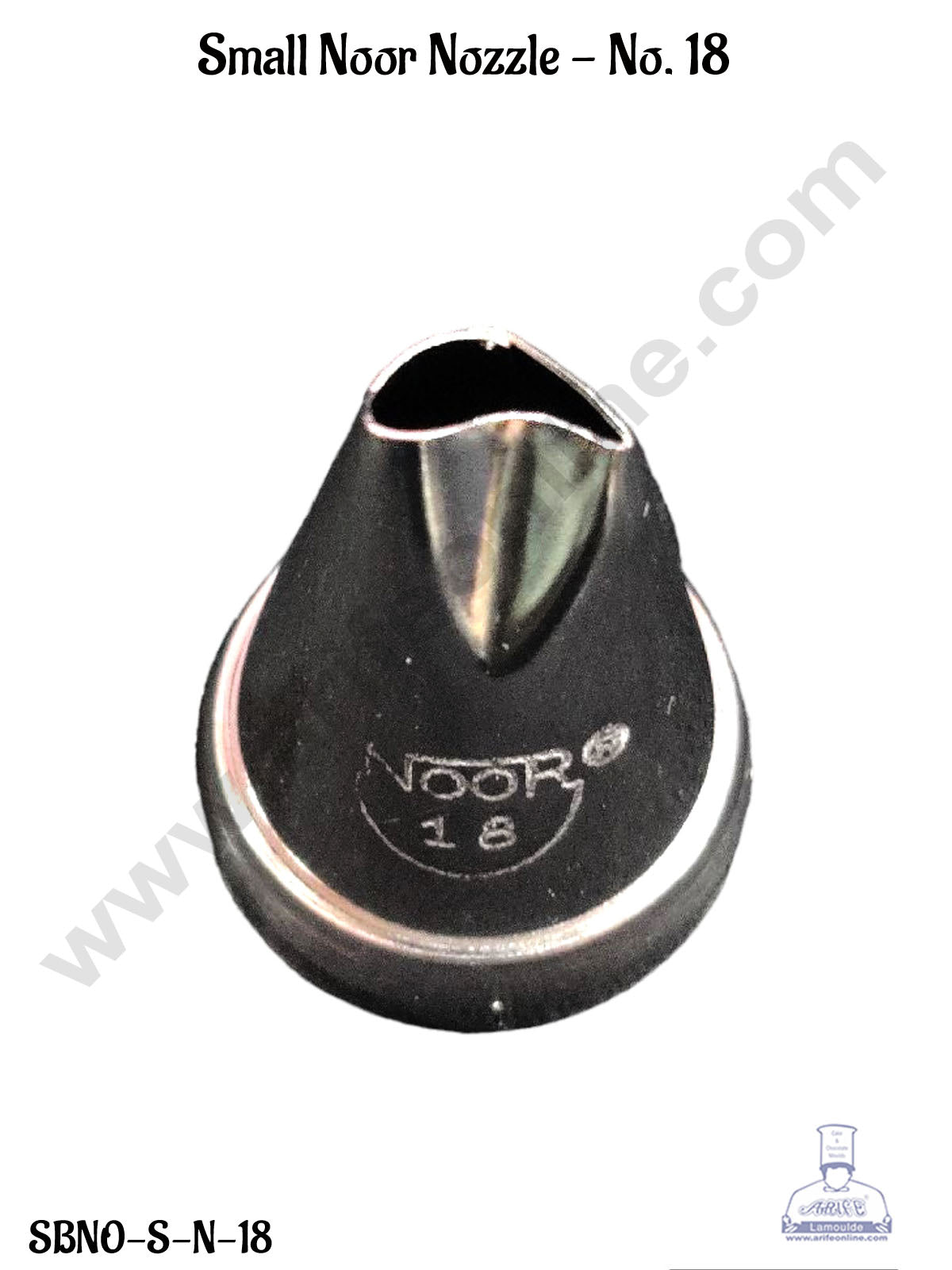 Small Stainless Steel Noor Nozzle No.18 Cake Icing with Collar Ring | Piping Steel Nozzle (MOQ 50 PCS)