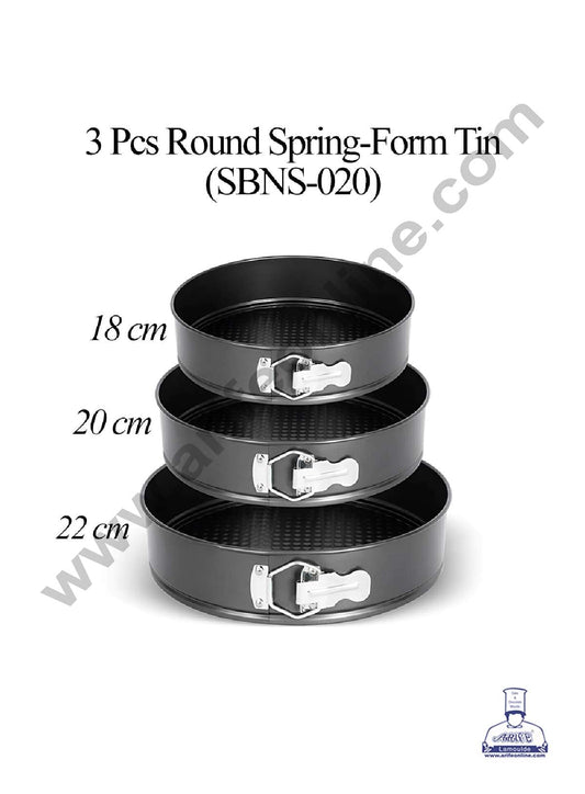 Spring form Tin Nonstick Cake Mould Bakeware Pan Round Set of 3 (MOQ 12 PCS) (ALD)