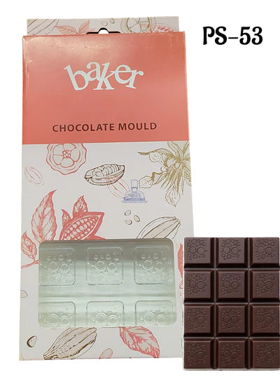 18 Cavity Square Bubble Shape Polycarbonate Chocolate Mould |SBPS-005(PS-53)| (MOQ 12 PCS) (ADD)