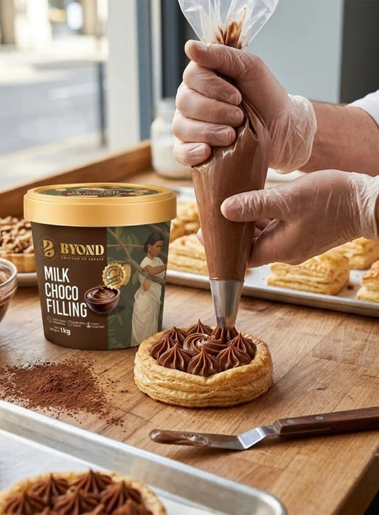 BYOND Milk Choco Filling | Ready-to-Use Milk Chocolate Filling for Cakes, Pastries & Desserts (1 Kg) (Beyond-MCF)