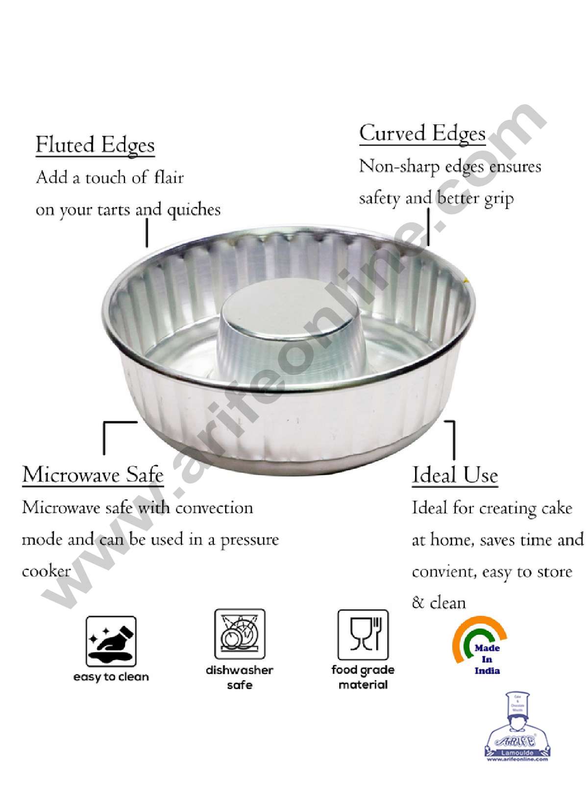 Donut Shape Aluminium Cake Mould - Small ( 14 x 5 cm ) (MOQ 12 PCS)