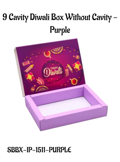 9 Cavity Diwali Sliding Hamper Box Without Cavity - Purple (1 Piece Pack)  (MOQ 50 PCS)