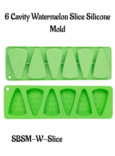 6 Cavity Watermelon Slice Silicone Mould | Non-Stick Mold for Baking & Crafting (SBSM-MB-WSlice)  (ARD)