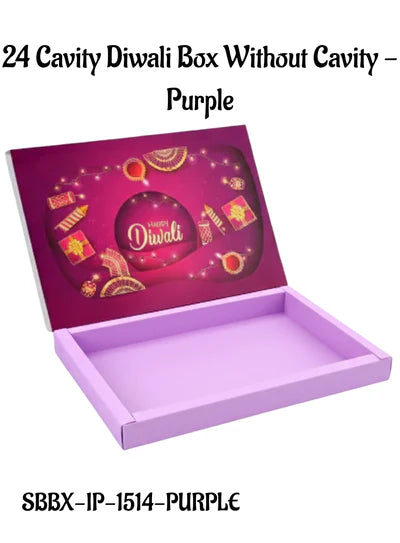 24 Cavity Diwali Sliding Hamper Box Without Cavity - Purple (1 Piece Pack) -  (MOQ 50 PCS)