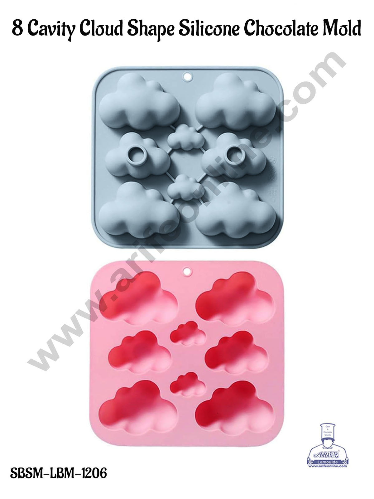 8 Cavity Cloud Shape Silicone Chocolate Mould | Muffin Mould (MOQ 12 PCS) (FD)