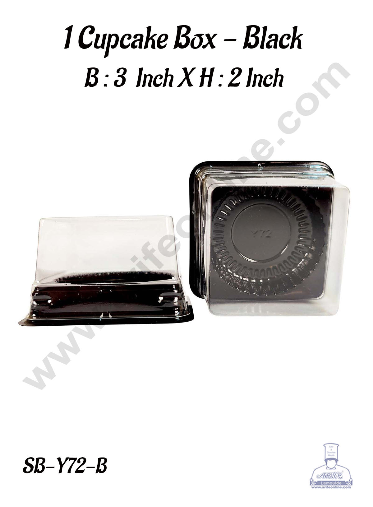 PVC 1 CUPCAKE BOX (B) 3X2" SB-Y72-B  (MOQ 100 PCS) (M/9)