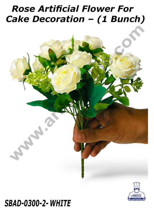 Rose Artificial Flower For Cake Decoration – (1 Bunch) (MOQ 12 BUNCH)