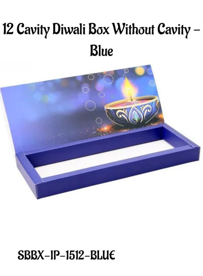 12 Cavity Diwali Sliding Hamper Box Without Cavity - Blue (1 Piece Pack)  (MOQ 50 PCS)