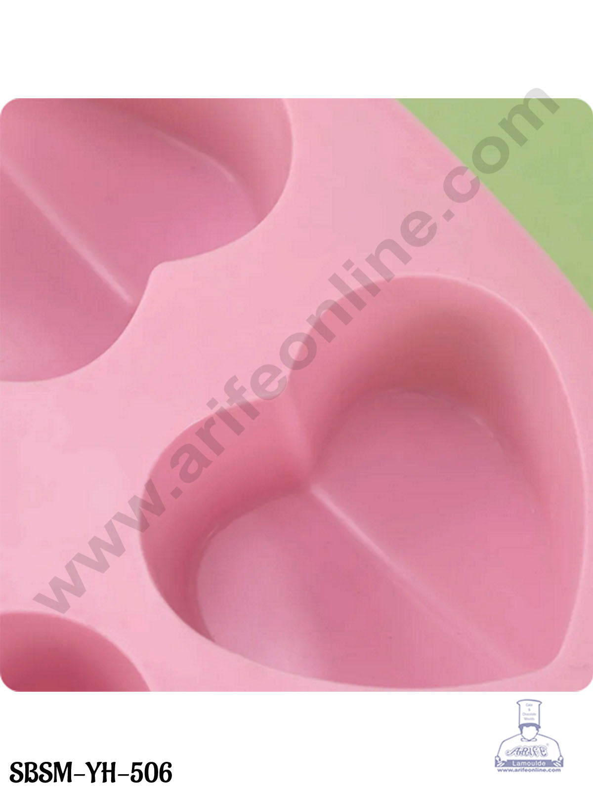 6 Cavity Fancy Heart Shape Silicone Chocolate Mould Tray | Soap, Candle and Muffin Mould