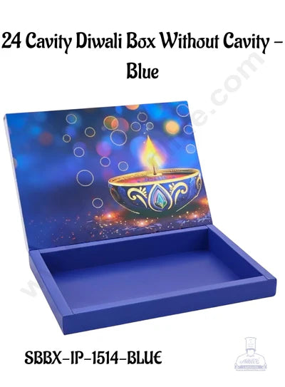 24 Cavity Diwali Sliding Hamper Box Without Cavity - Blue (1 Piece Pack) -  (MOQ 50 PCS)