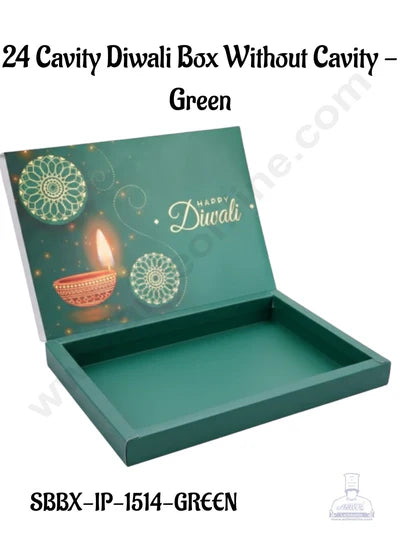 24 Cavity Diwali Sliding Hamper Box Without Cavity - Green (1 Piece Pack) -  (MOQ 50 PCS)