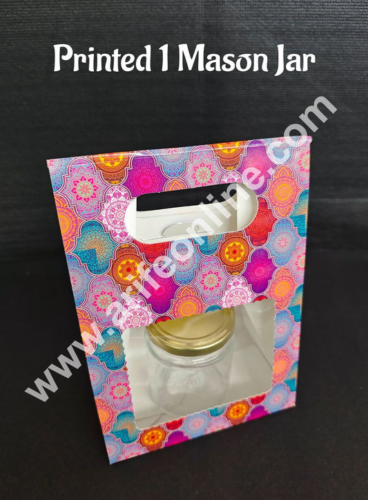 1 Mason Jar Paper Carry Bags Multicolor Traditional Design - Small (10 Pcs) (MOQ 12 PACK)