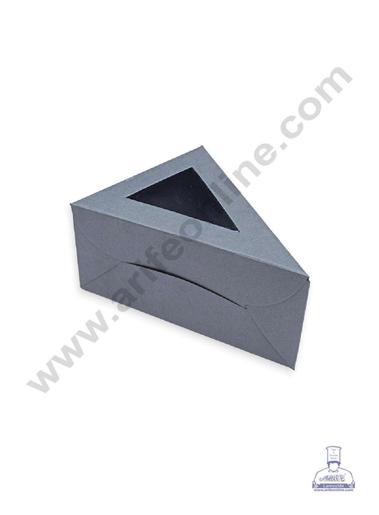 1 Cake Slice Box | Triangle Shape Cheese Slice Box | Pastry Box | Chocolate Box - Dark Grey (10 pcs Pack)  (MOQ 10 PACK)