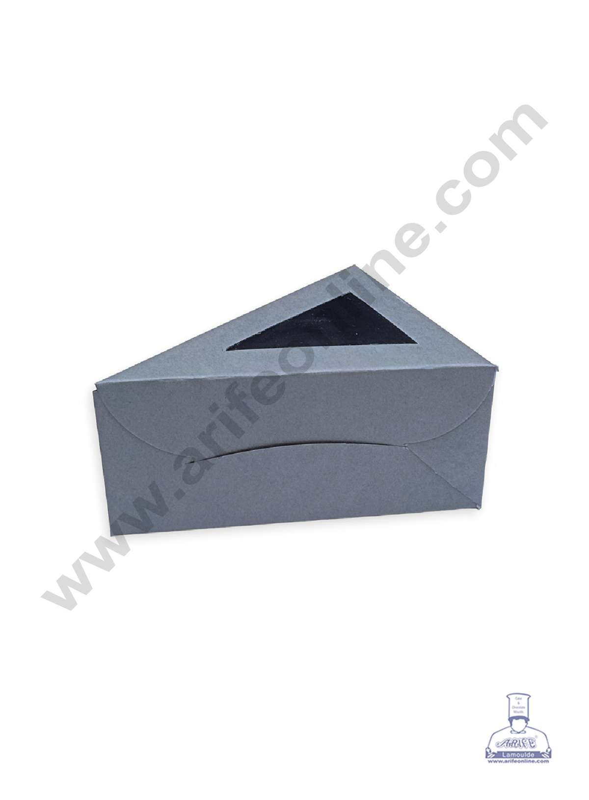 1 Cake Slice Box | Triangle Shape Cheese Slice Box | Pastry Box | Chocolate Box - Dark Grey (10 pcs Pack)  (MOQ 10 PACK)