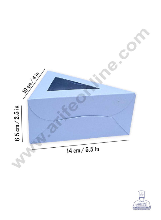 1 Cake Slice Box | Triangle Shape Cheese Slice Box | Pastry Box | Chocolate Box - Light Blue (10 pcs Pack) (MOQ 10 PACK)