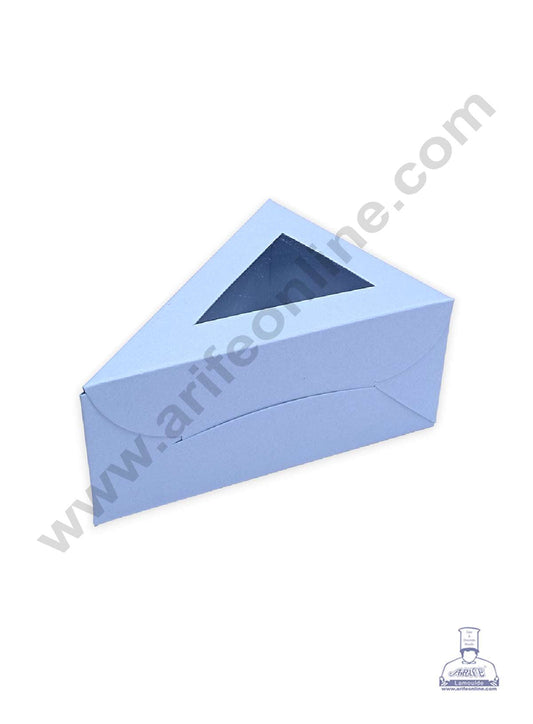 1 Cake Slice Box | Triangle Shape Cheese Slice Box | Pastry Box | Chocolate Box - Light Blue (10 pcs Pack) (MOQ 10 PACK)