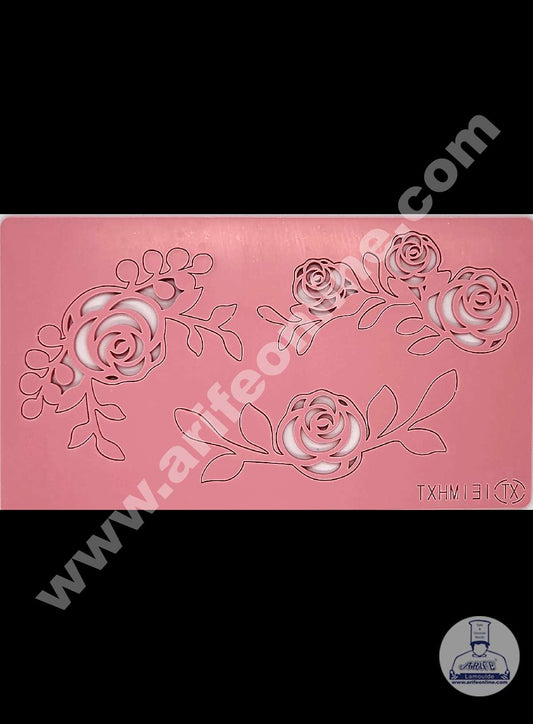 Cake Decor Rose Shape Acrylic DIY Stamp Embossed Fondant Cake Decorating TXHMI-31