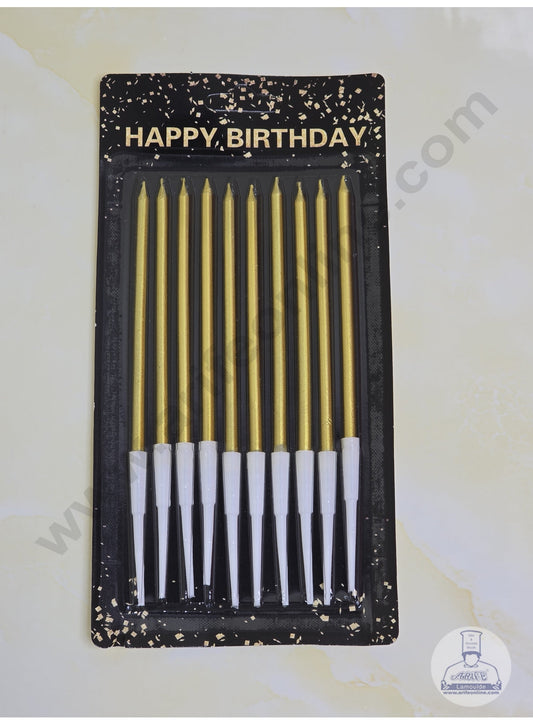 10 pcs Golden Plain Long Thin Candle for Party Decoration for Cake and Cupcake (MOQ 20 SET)