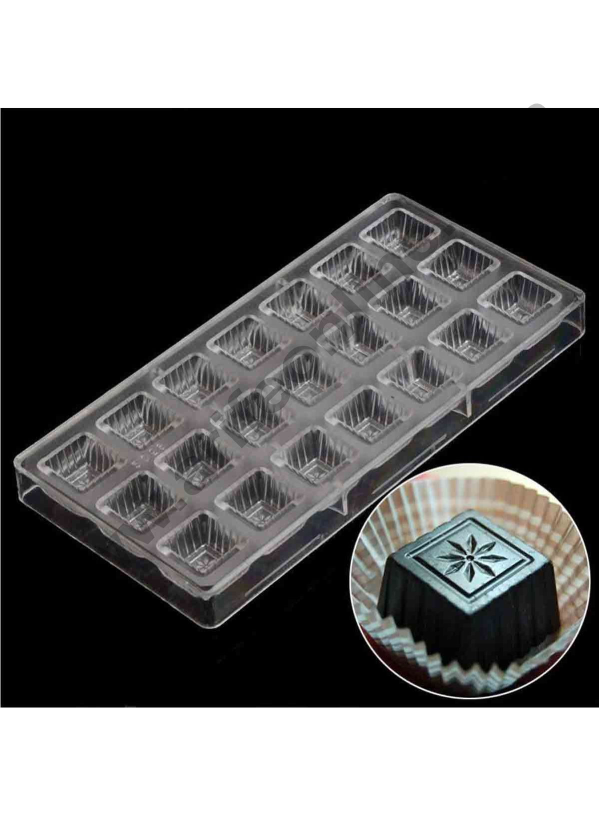 Cake Decor 21 Cavity Grainrain Square Plum Chocolate Molds,Kitchen Baking Tools Mini Fondant Cake Chocolate Making Polycarbonate Moulds