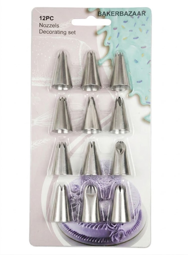 12 Pcs Nozzle Set Pastry Tips Cupcake Cake Decorating Nozzle (SBNO-141) (IR)