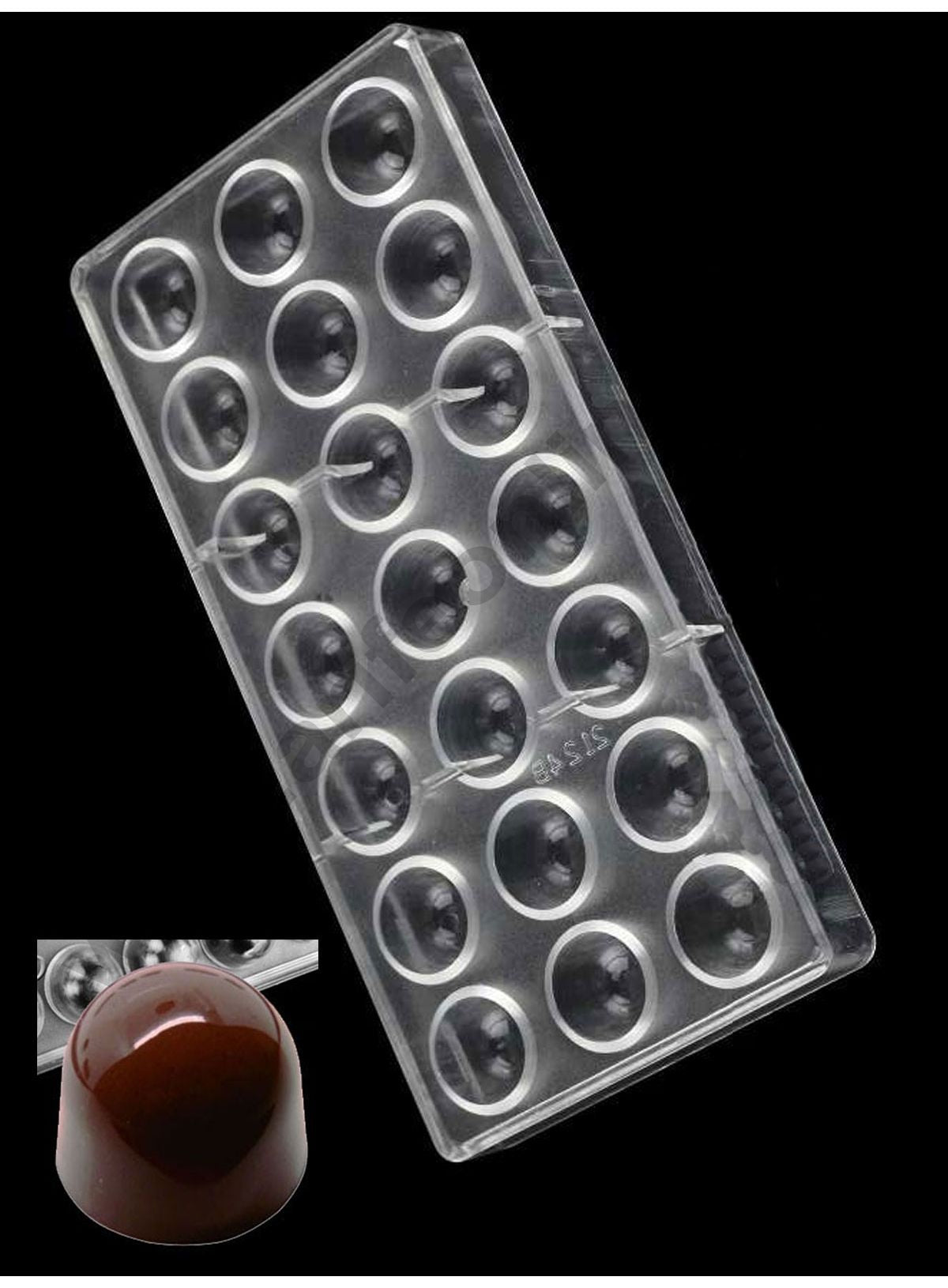 Cake Decor 21 Cavity Deep Round Dome Shaped Polycarbonate Chocolate Mould SB-2124B