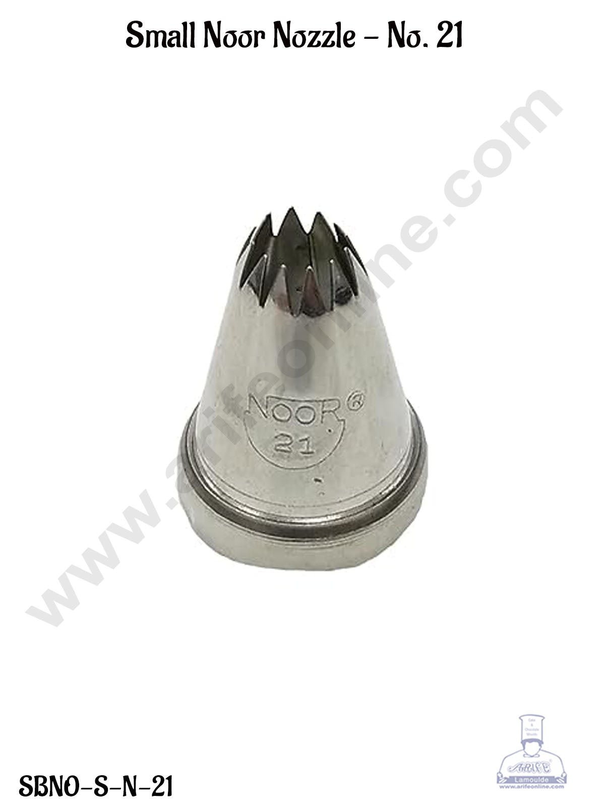 Small Noor Nozzle No. 21 Cake Icing with Collar Ring | Piping Steel Nozzle (MOQ 50 PCS)
