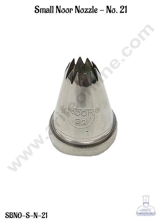 Small Noor Nozzle No. 21 Cake Icing with Collar Ring | Piping Steel Nozzle (MOQ 50 PCS)