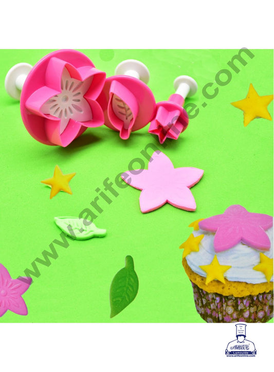 3 pcs Star Flower Leaf Plunger Cutter Fondant Tool ZN-2327 (MOQ 6 PCS) (ED)