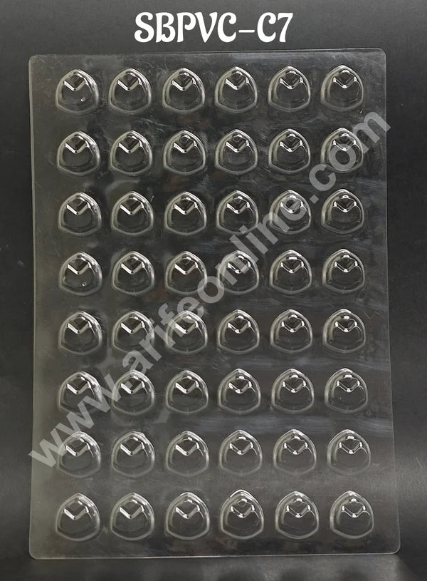 Clear Plastic PVC Triangle Design Chocolate Mould – 48 Cavity | Polycarbonate Mold (MOQ 50 PCS) (RE)