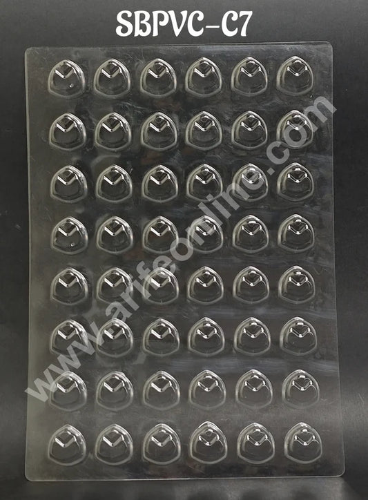Clear Plastic PVC Triangle Design Chocolate Mould – 48 Cavity | Polycarbonate Mold (MOQ 50 PCS) (RE)