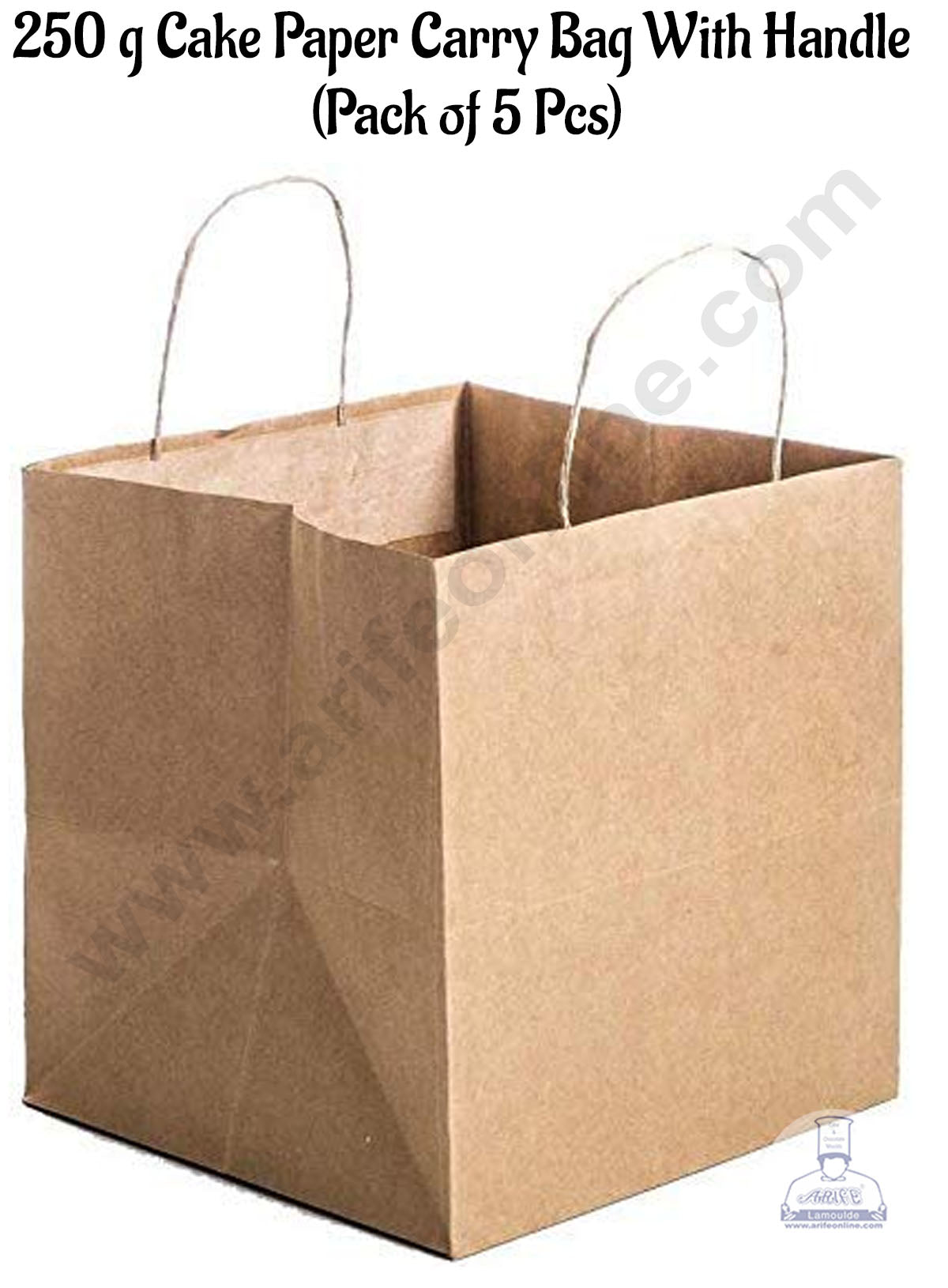 250 g Cake Paper Carry Bag With Handle (MOQ 100 PCS)