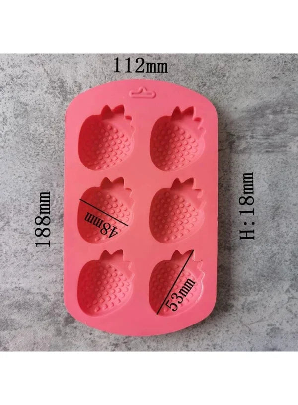 6-Cavity 3D Textured Mini Strawberry Silicone Mold│SBSM-CK3-848│ (MOQ 12 PCS) (EE)