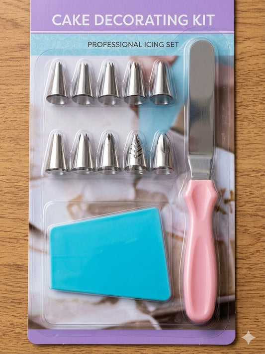 "9 Pcs Nozzle, 1 Coupler, 1 Piping Bag & 1 Palette Knife (SBNO-132)" (ARD)