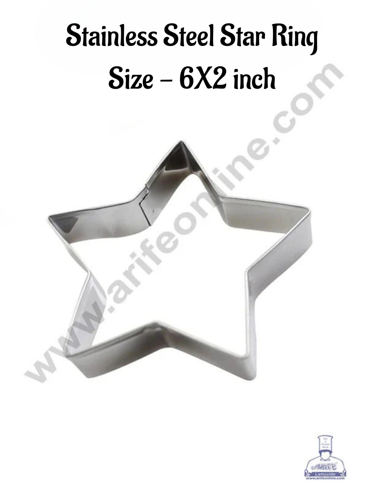 Star Cake Ring and Burger Ring Stainless Steel Heavy Rig (6 inch Diameter X 2 inch Height ) - (MOQ 12 PCS)