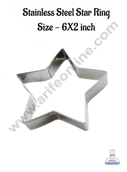 Star Cake Ring and Burger Ring Stainless Steel Heavy Rig (6 inch Diameter X 2 inch Height ) - (MOQ 12 PCS)