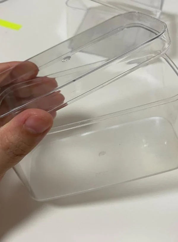 200ml Transparent Acrylic Rectangle Tiramisu Dessert Tub with Lid (SB-Desserttub-Rectangle-1) (MOQ 500 PCS) (AO)