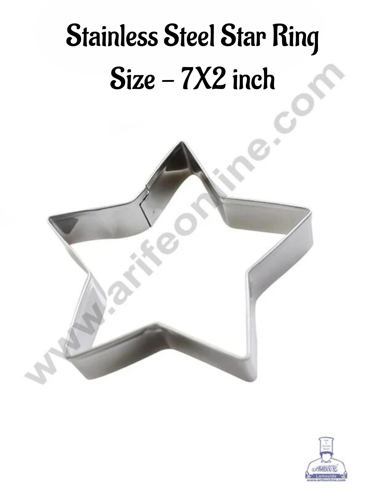 Star Cake Ring and Burger Ring Stainless Steel Heavy Ring (7 inch Diameter X 2 inch Height )- (MOQ 12 PCS)