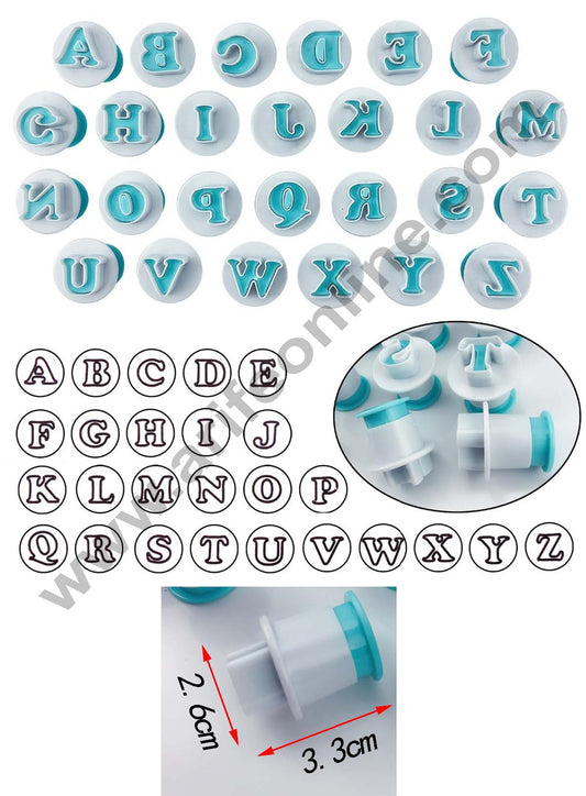 26pcs Push Easy Mini Upper Case Alphabet Letter Cookie Cutter Fondant Cutters  (MOQ 12 PCS) (AFD)