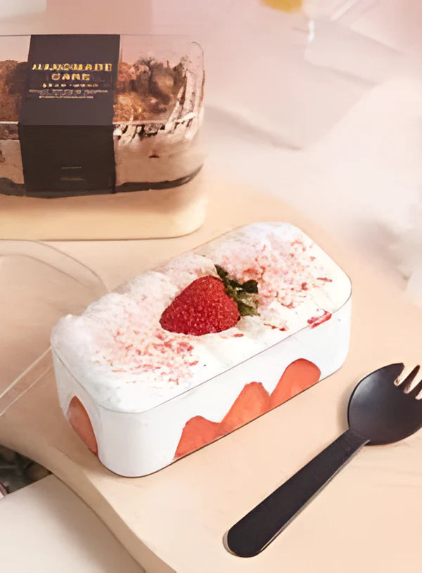 200ml Transparent Acrylic Rectangle Tiramisu Dessert Tub with Lid (SB-Desserttub-Rectangle-1) (MOQ 500 PCS) (AO)