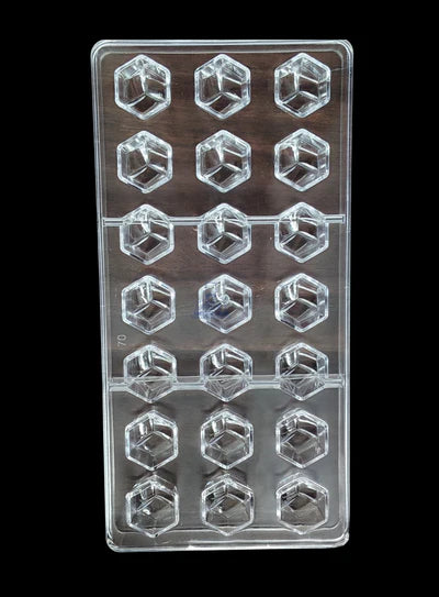Regular Bakers 21-Cavity Polycarbonate Faceted Hexagon Chocolate Mold |SBPS-70|1 Piece|   (MOQ 12 PCS) (ADD)