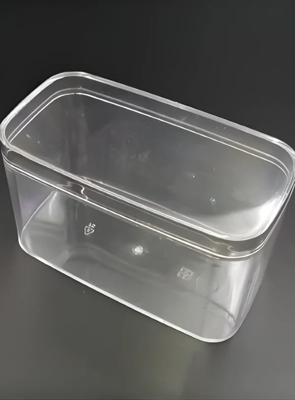 200ml Transparent Acrylic Rectangle Tiramisu Dessert Tub with Lid (SB-Desserttub-Rectangle-1) (MOQ 500 PCS) (AO)