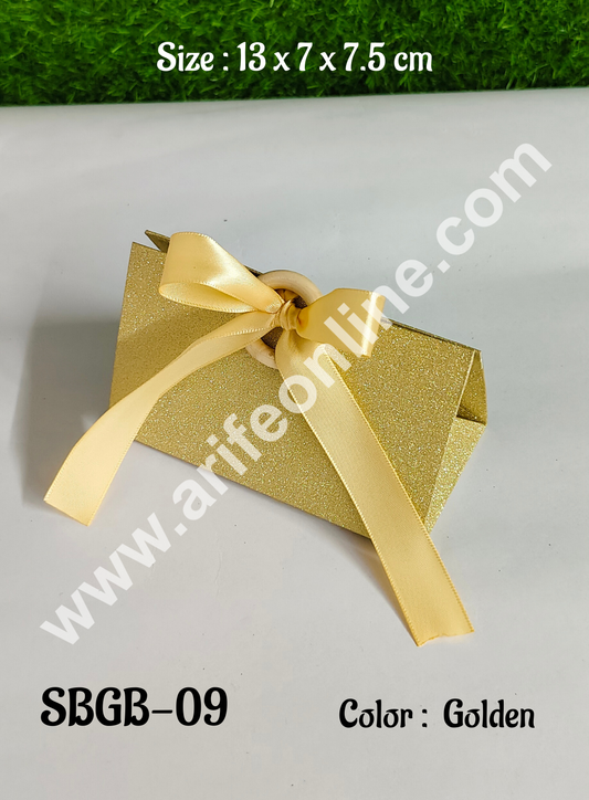 Goodie Bag For Hampers | Chocolate Box Hamper Box 10 Pcs Pack - Golden (SBGB-09) (MOQ 10 PACK)